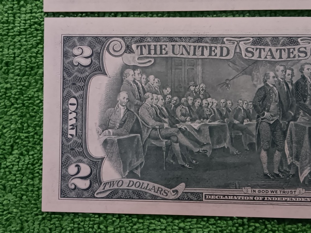 2-Errors-2 Consecutive 1976 $2 Green Seal Federal Reserve Notes-Serial# Shift