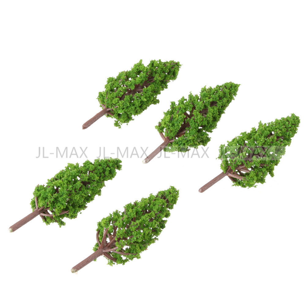 80pcs Model Pine Trees Deep Green For N HO Scale Layout 68mm