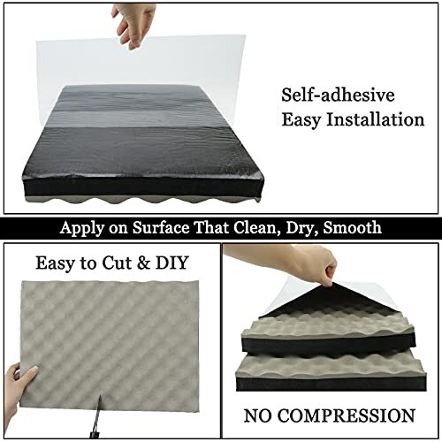 Soundproofing Closed Cell Foam - 2 Pack Self 1.8'' Thickness Gray - 2 Pack