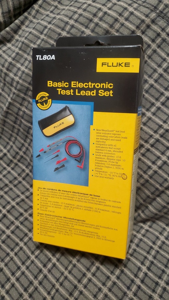 NEW FLUKE BASIC ELECTRONIC TEST LEAD SET MODEL # TL80A