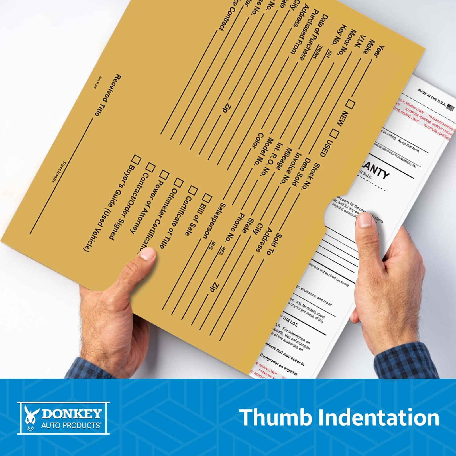 Printed 9x12 Vehicle Deal Jackets Car Dealer Envelopes (100 per pack)