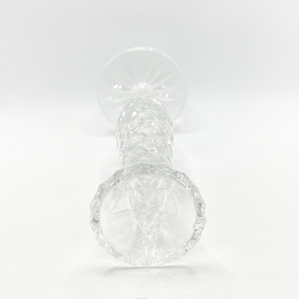 Crystal Bud Vase Diamond Pattern Very Clear Sparkling 8.5”