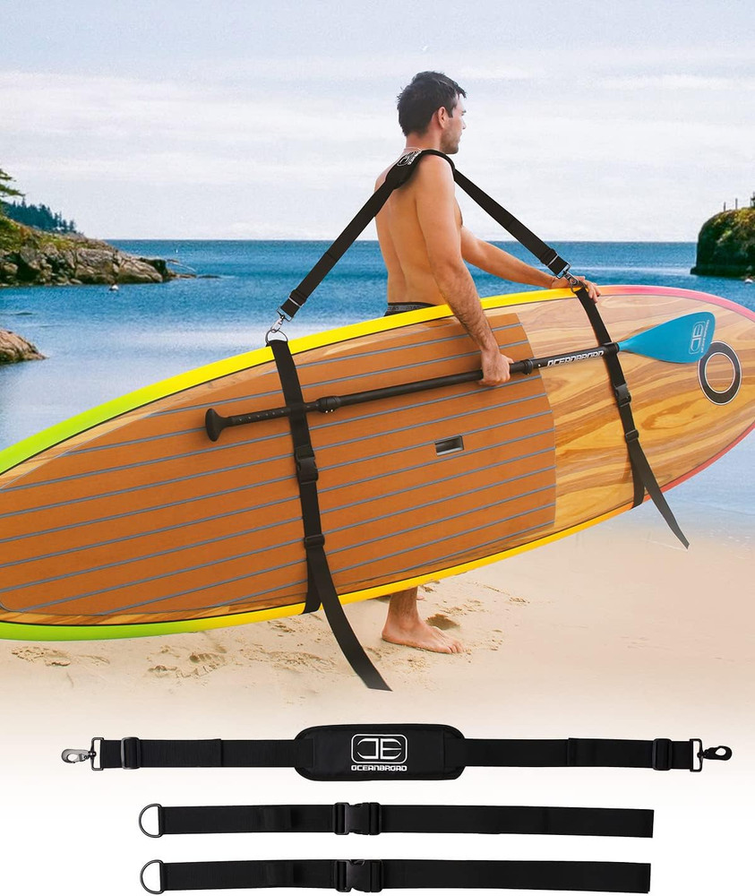 SUP Kayak Carry Strap Adjustable Shoulder Strap with Clips, New Version for Padd