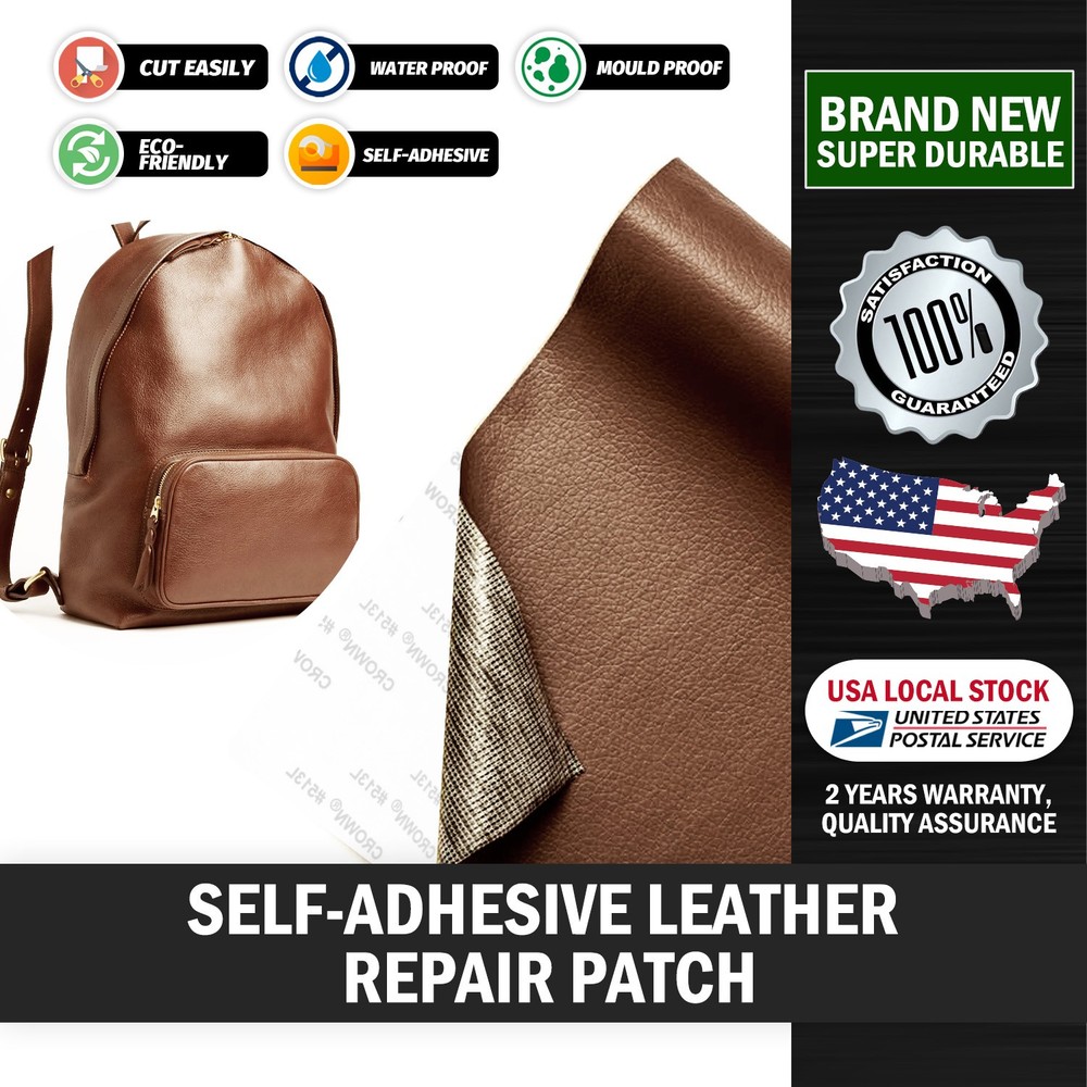 Leather Repair Tape Self-Adhesive Patch for Car Seats Couch Sofa Patch Brown