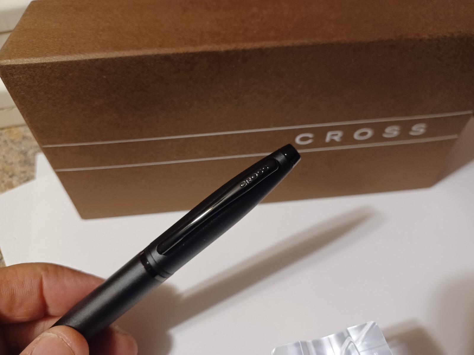 CROSS CALAIS CARBON MATTE BLACK AND GUNMETAL BALLPOINT PEN BRAND NEW DAD GIFT