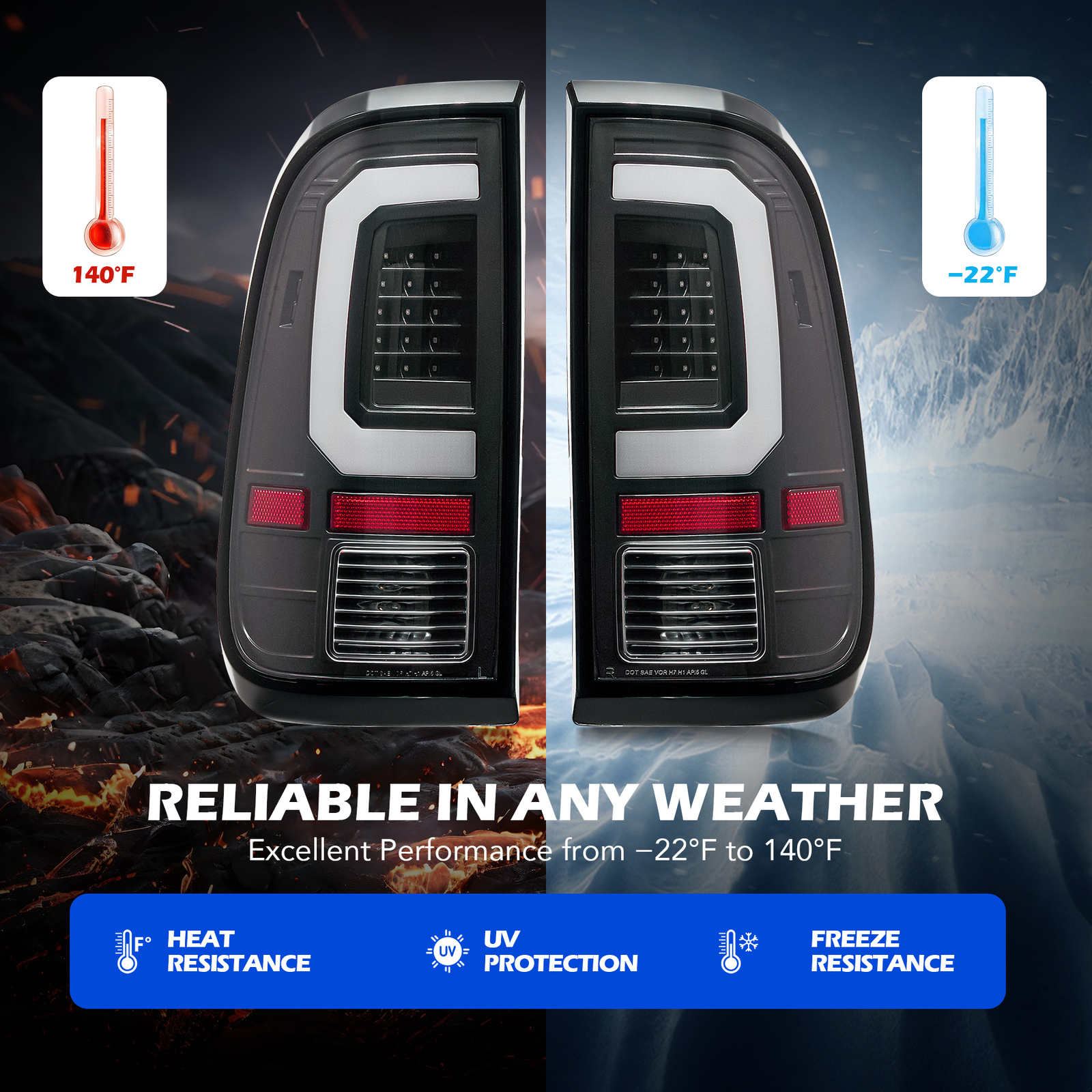 LED Tail Lights for 2008-2016 Ford F250 F350 F450 F550 Super Duty SD Brake Lamps