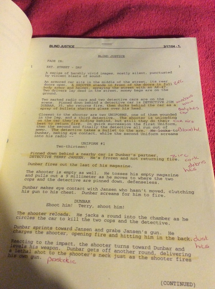 ORIGINAL SCRIPT BLIND JUSTICE RON ELDARD STEVEN BOCHCO MARISOL NICHOLS