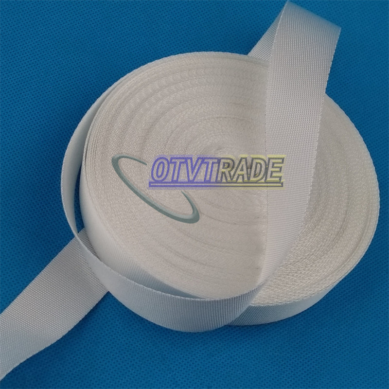 25M Length (25mm) Width White Strap Nylon Webbing Strapping NEW