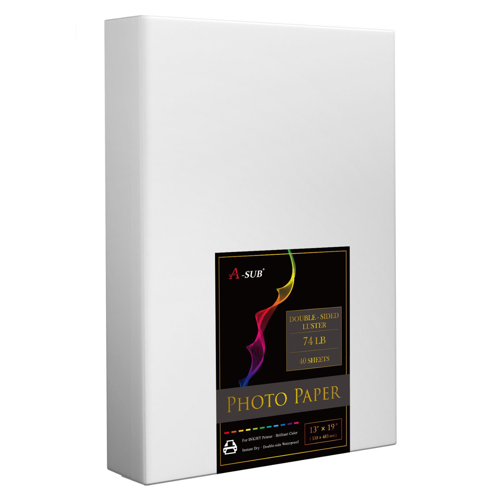 A-SUB Inkjet Photo Paper 13x19 Double Sided Luster 74lb Heavyweight A3+ Canon HP