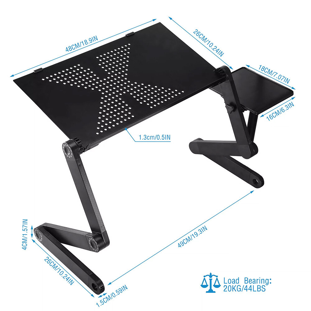 Foldable 360° Adjustable Laptop Table Stand Lap Sofa Bed Tray PC Notebook Desk