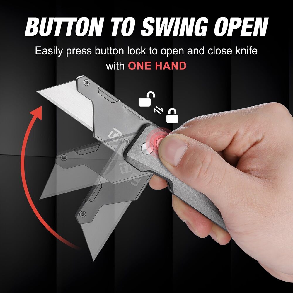 FLISSA Titanium Folding Utility Knife CNC Unibody Quick Change Blade Razor Knife