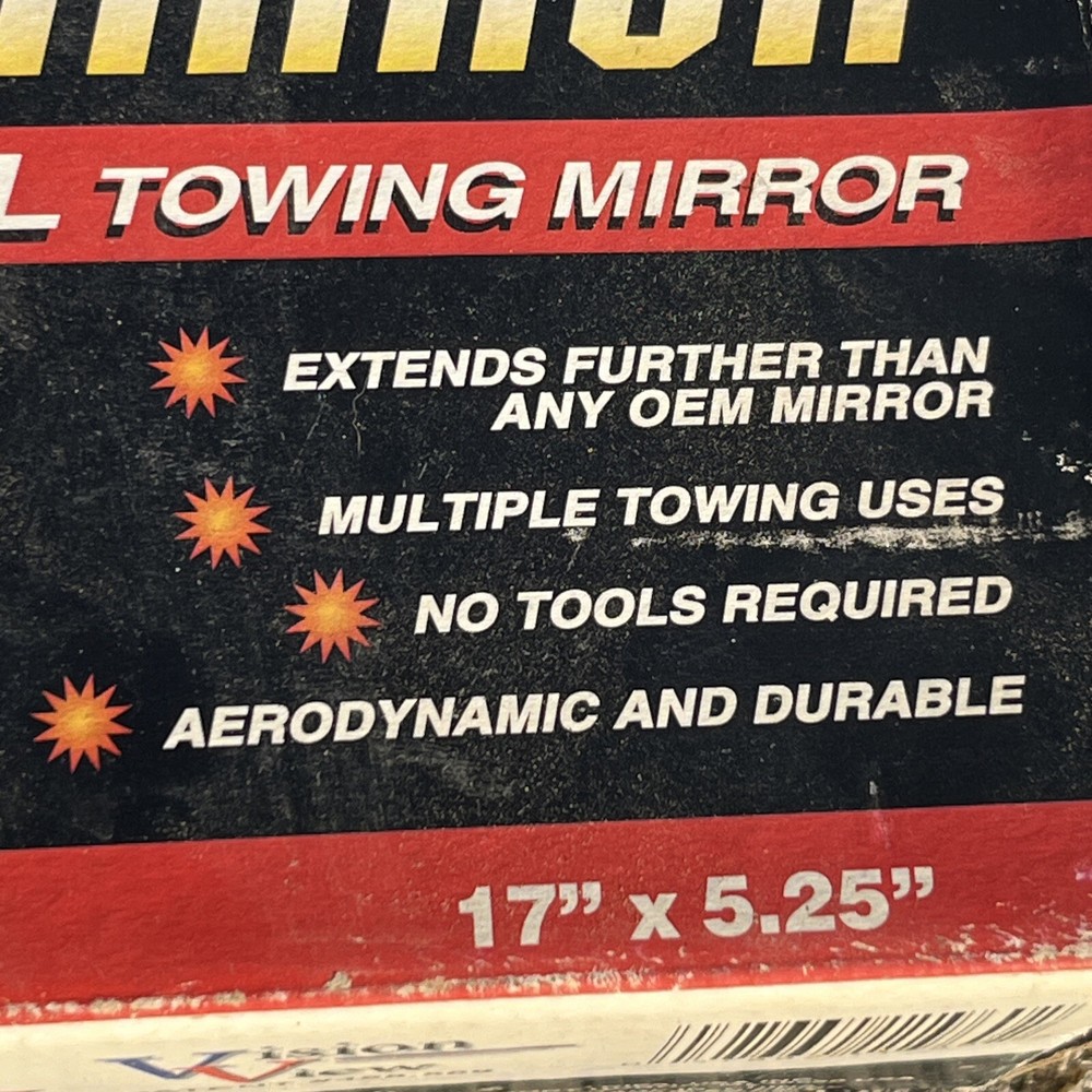 CIPA Universal Towing Mirrors (2) Both Fit Left Or Right Side No Tools Required