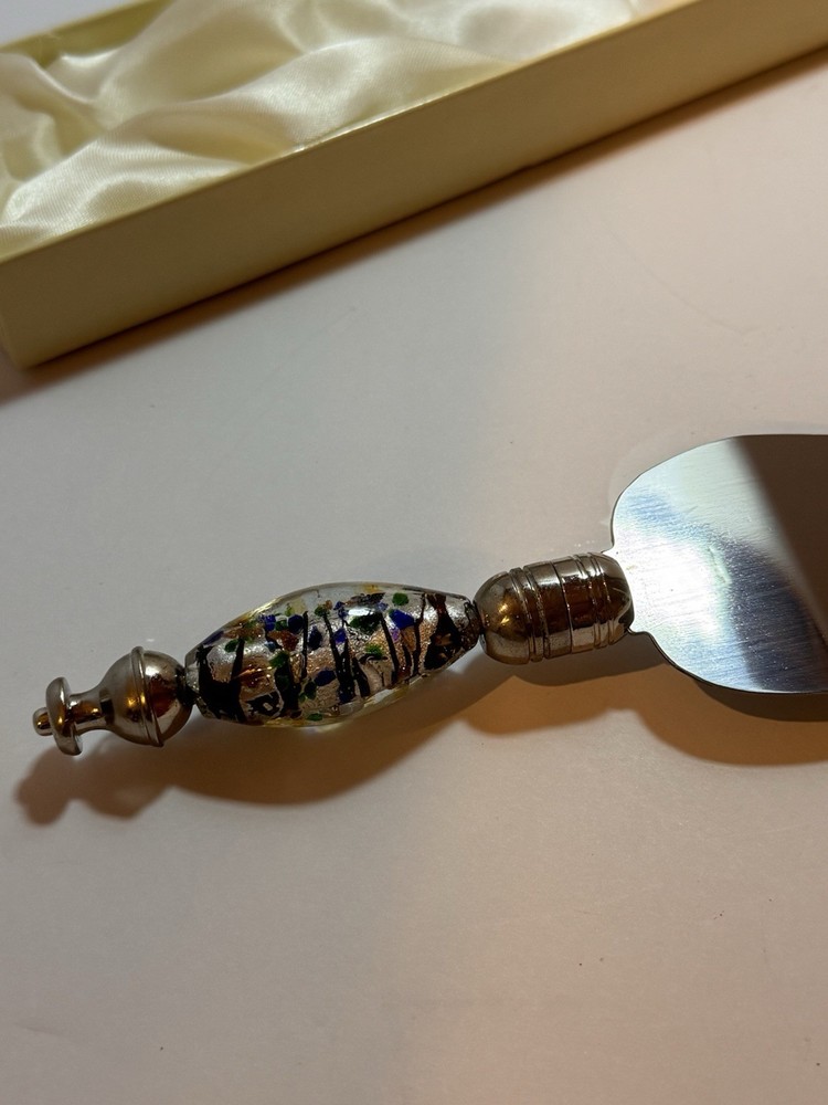 D'Lusso Cake Server with glass handle, in Gift Box