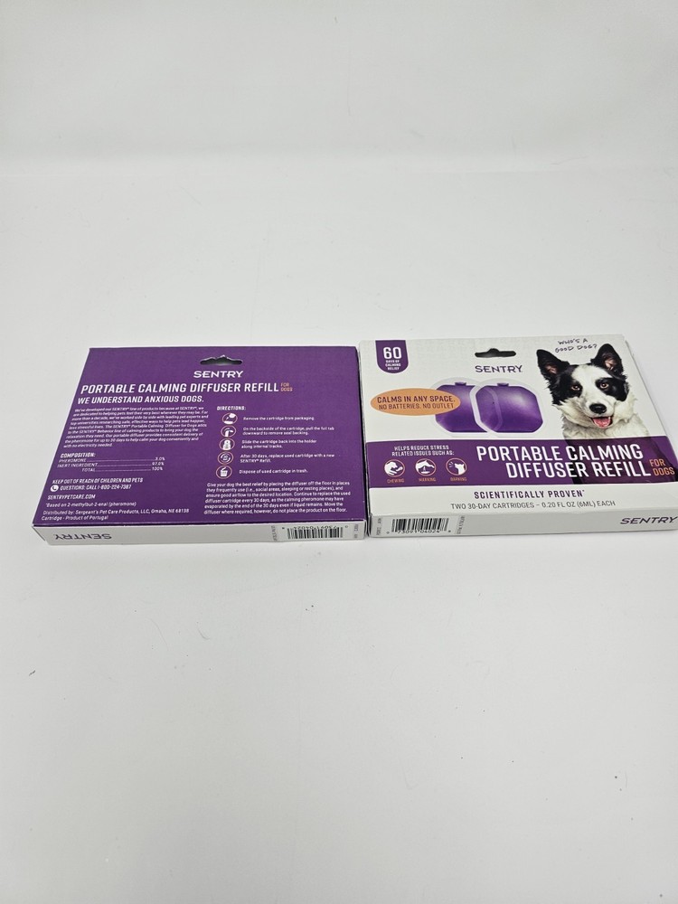 SENTRY Portable Pheromone Calming Diffuser Refill for Dogs 2 Boxes 120 Day Total