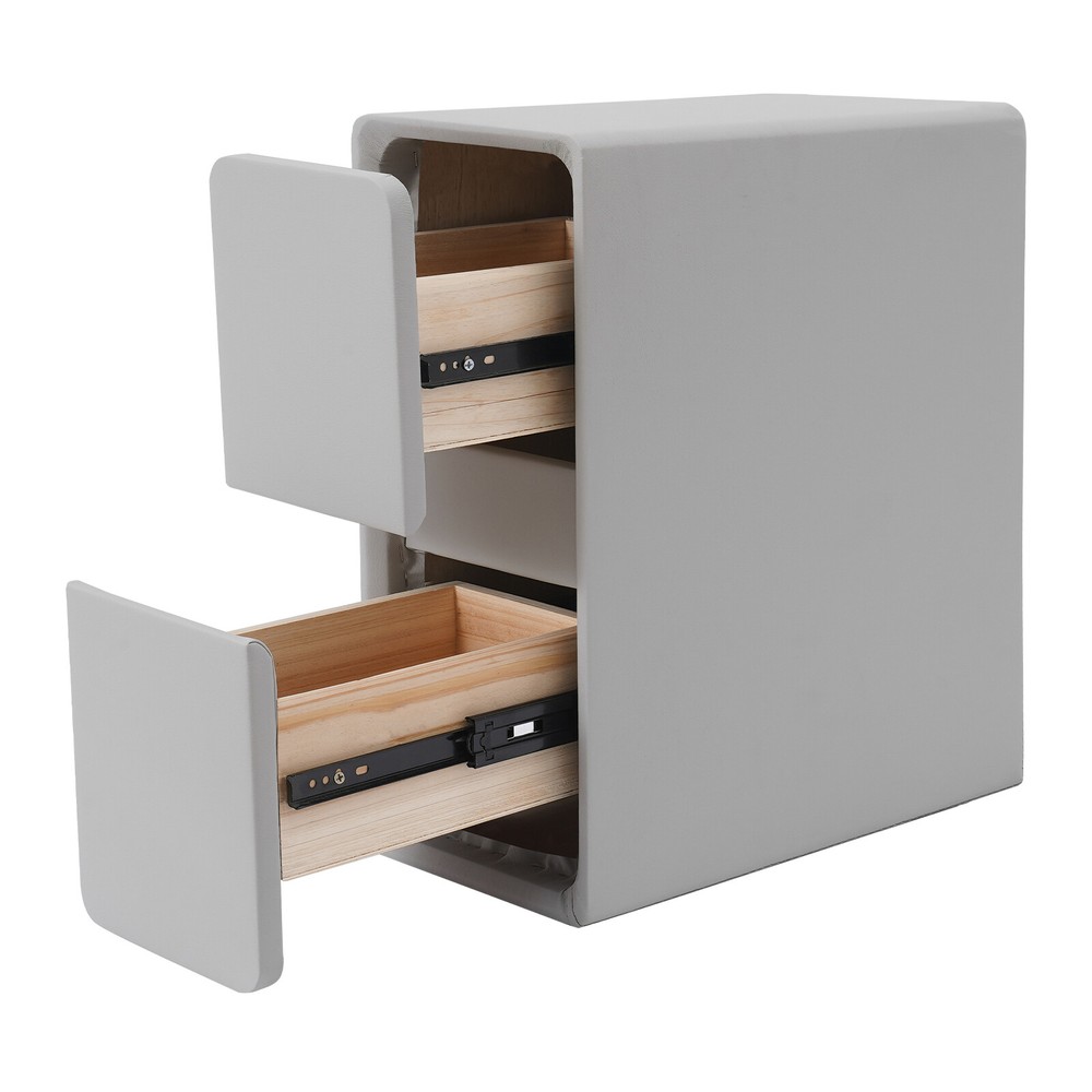 Nightstand, Bedside Table with Drawers,?Small Narrow Nightstand