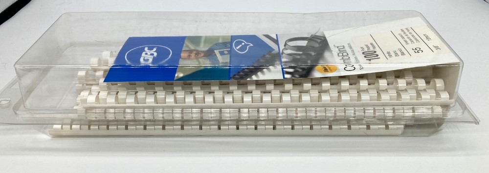 GBC CombBind 3/8" 10mm White Spines - Open Box approx 60 spines