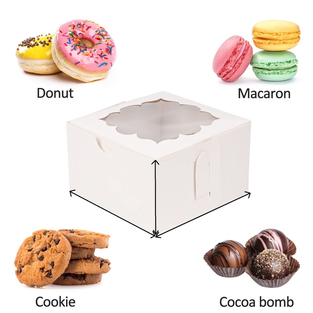 50pcs Cookie Boxes with Window Bakery Boxes Small Treat Boxes Mini Pie Boxes ...