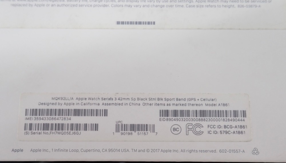 Empty Apple Watch Box Series 3 42 MM Case Space BOX ONLY