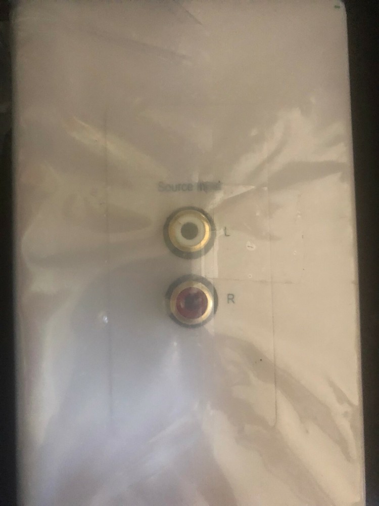 Flush Mount Audio Source Input SP11 , White Wall Plate with wiring harness