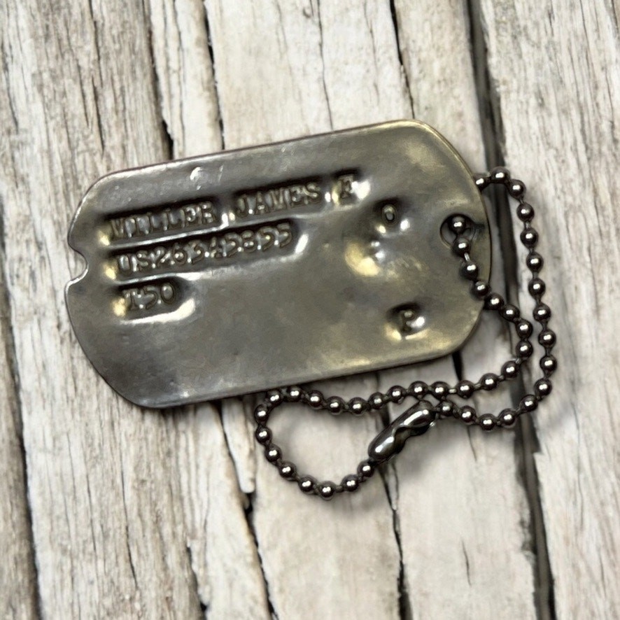 WWII US Army ID Dog Tag Small Chain Militaria James R Miller