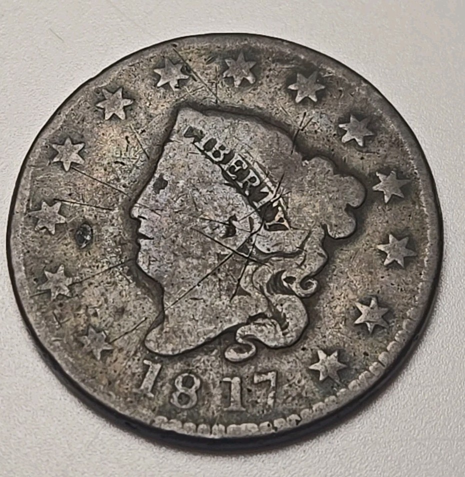 1817 Coronet Large Cent Coin 1c