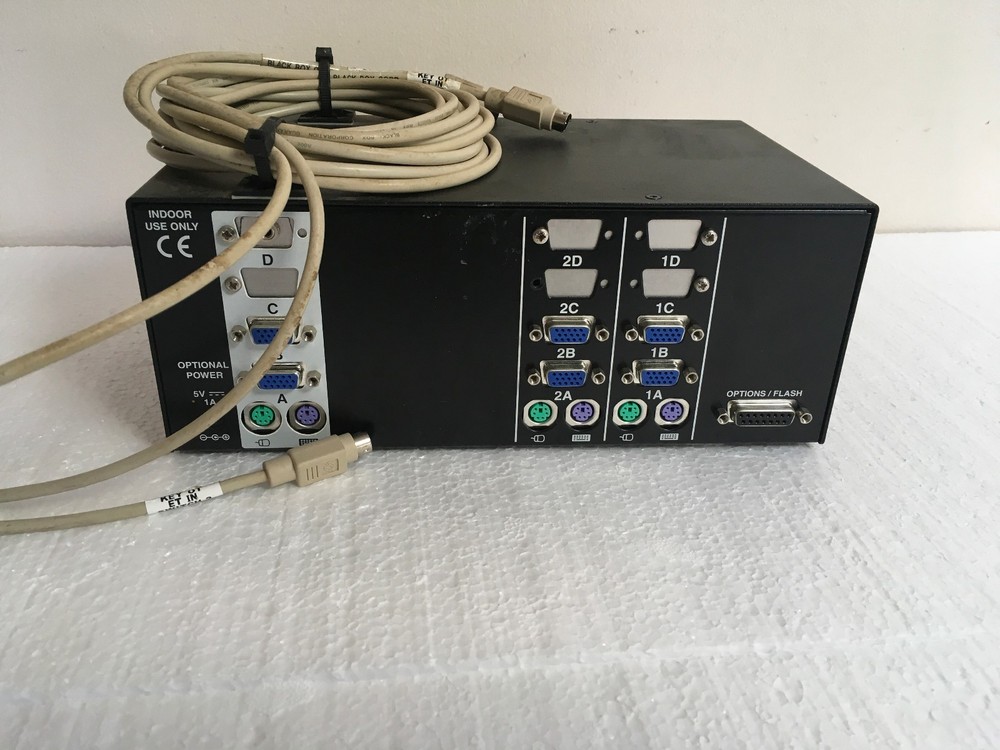 BLACK BOX SERVSWITCH WIZARD MULTI HEAD ~ SW614A SSW2D W/ POWER ADAPTER