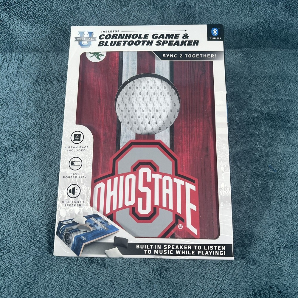 Ohio State University Tabletop Cornhole Game & Bluetooth Speaker New
