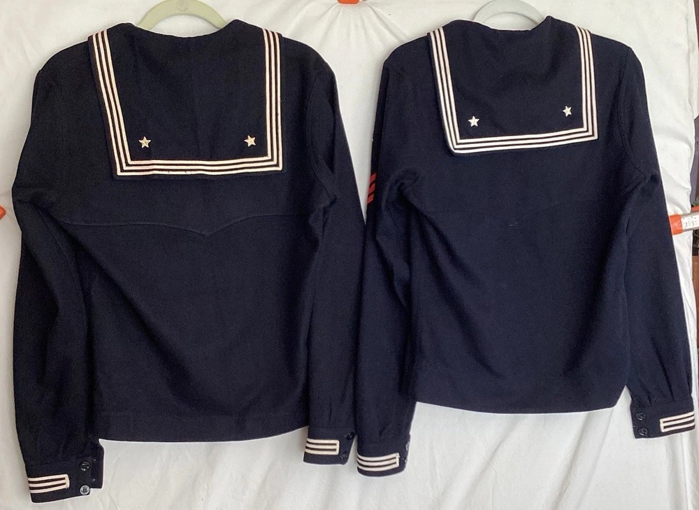 2 USN Navy Wool Cracker Jacker Uniforms 1st Class Engineering Aide & Machinists