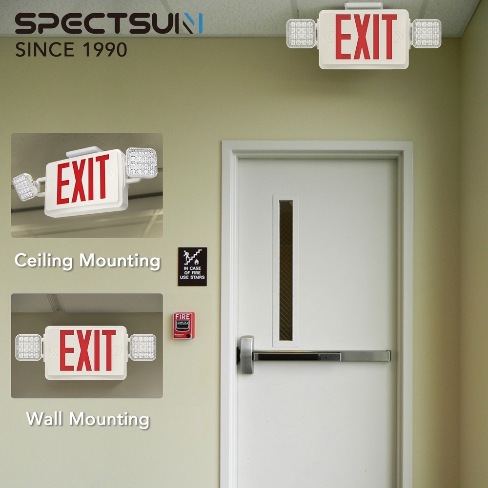 UL Listed-1 Pack Red Led Exit Signs with Battery For Led Emegency Exit Lights.