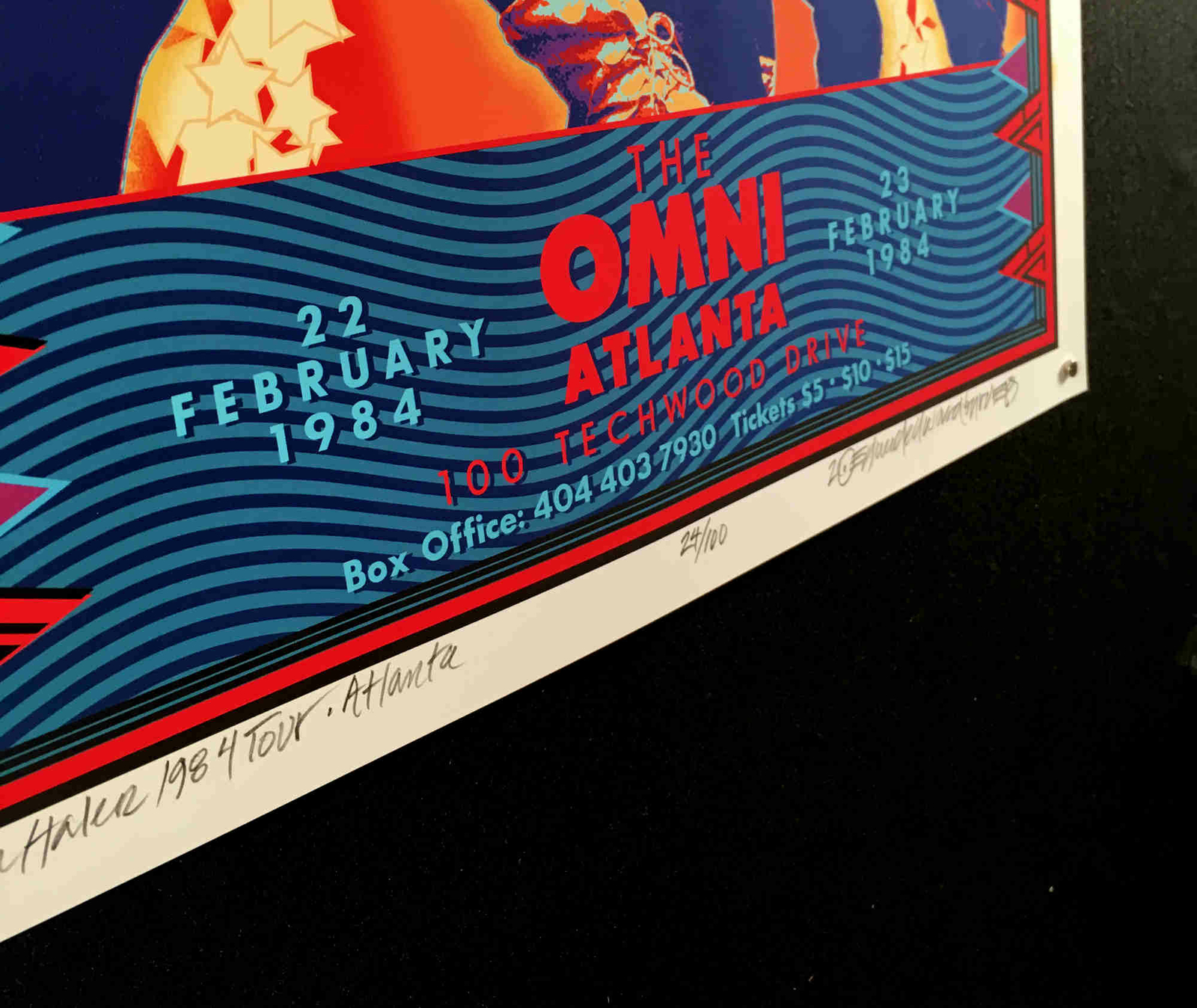 VAN HALEN Poster New Artist's Tribute 1984 Tour Omni Atlanta Signed David Byrd