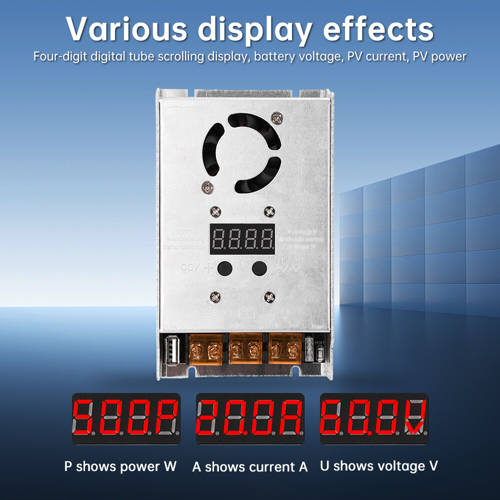 MPPT 500W 20A Solar Controller DC18-80V Step-down Charging Controller 12V 24V