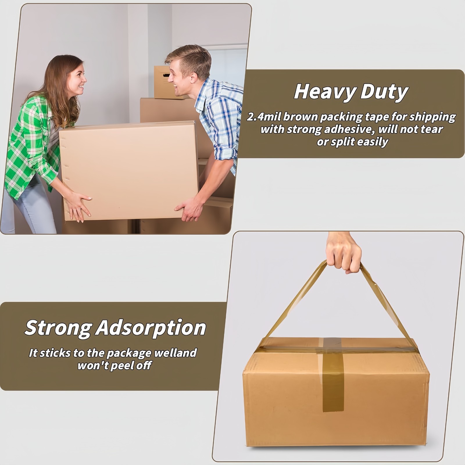 3-inch X 110-yard brown packing tape, brown packing tape refill, carton sealing