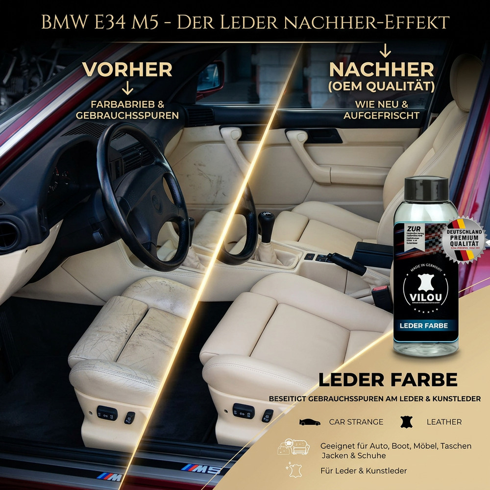 100ml Leather Paint Leather Fresh for BMW Leather E30 E36 E39 E46 E60 E38 E65 "VILOU"