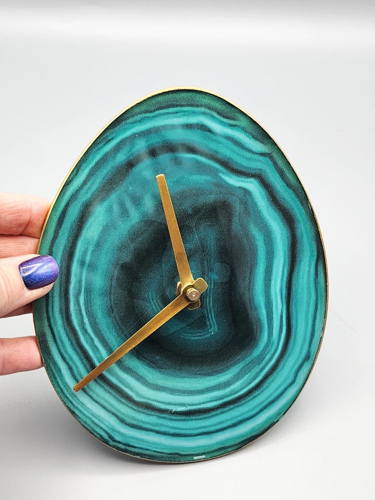 Green Agate Desk Clock.