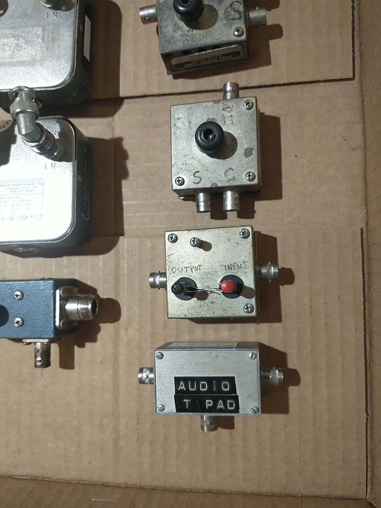 Lot of (10) Variable Attenuators And Testing Connection Blocks
