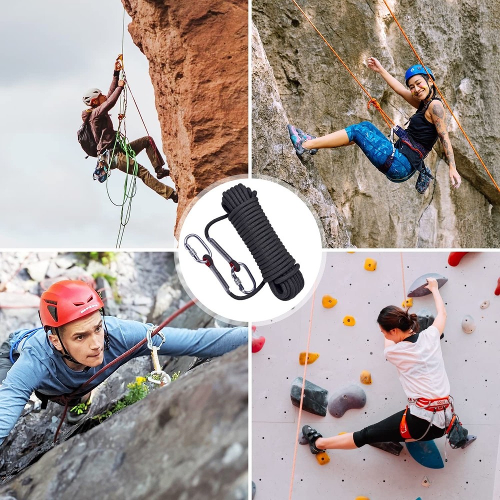 Climbing Rope, Rappelling Rope Black 100FT