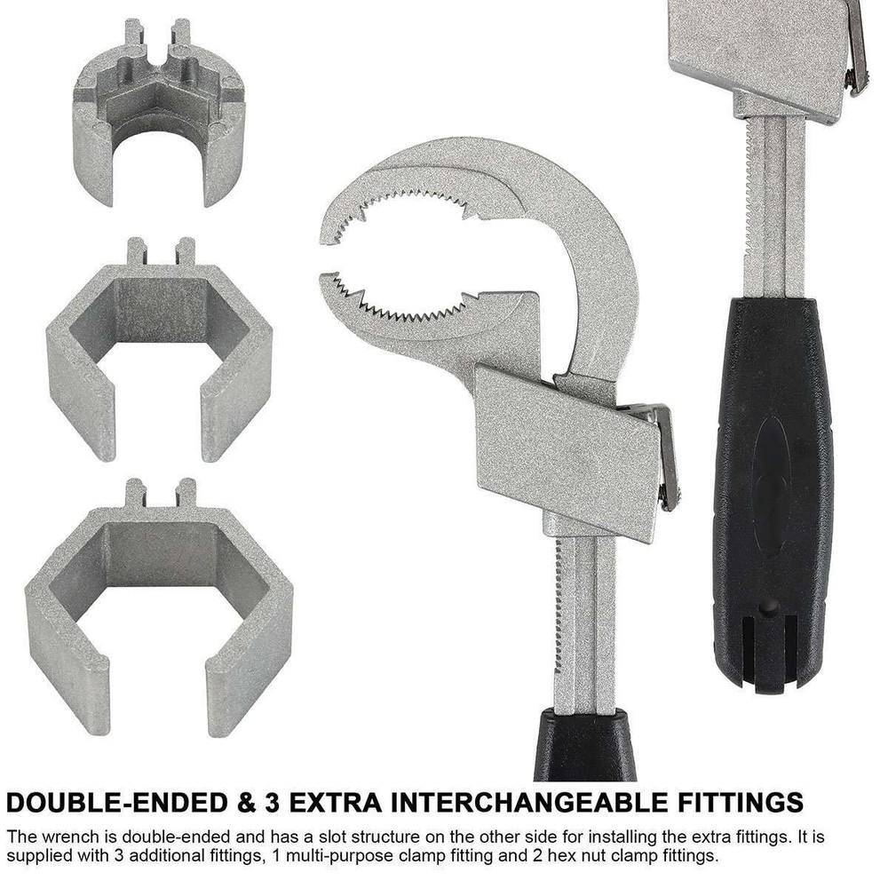 Multifunction Adjustable Double Ended Wrench WATER PIPE Hand Tools Universal