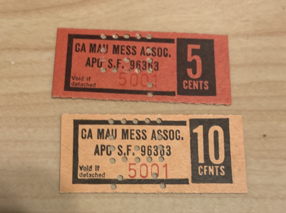 VIETNAM MILITARY TRADE TOKEN CHIT CA MAU MESS ASSOCIATION