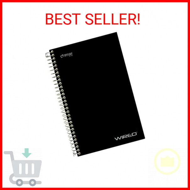Top Flight Wired 3-Subject Notebook, 120 Sheet