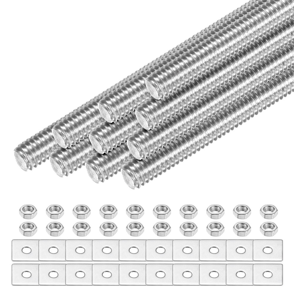 10-Set Fully Threaded Rod, M4x45mm Right Hand Thread Bar Studs with Nuts