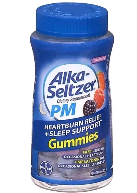 Alka Seltzer PM Gummies Heartburn Relief & Sleep, 54 Ct Each, Exp 04/26