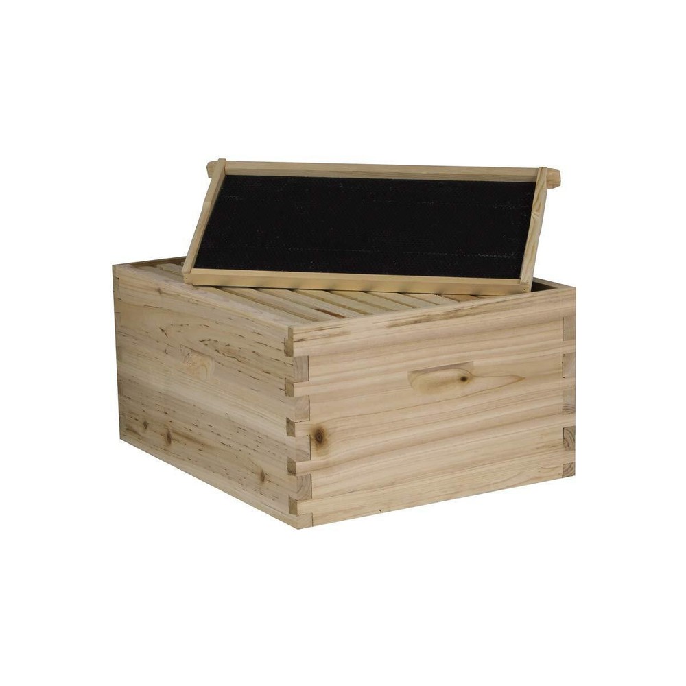 NuBee 10 Frame Complete Beehive Kit – Unassembled (1 Deep + 1 Medium Boxes) with