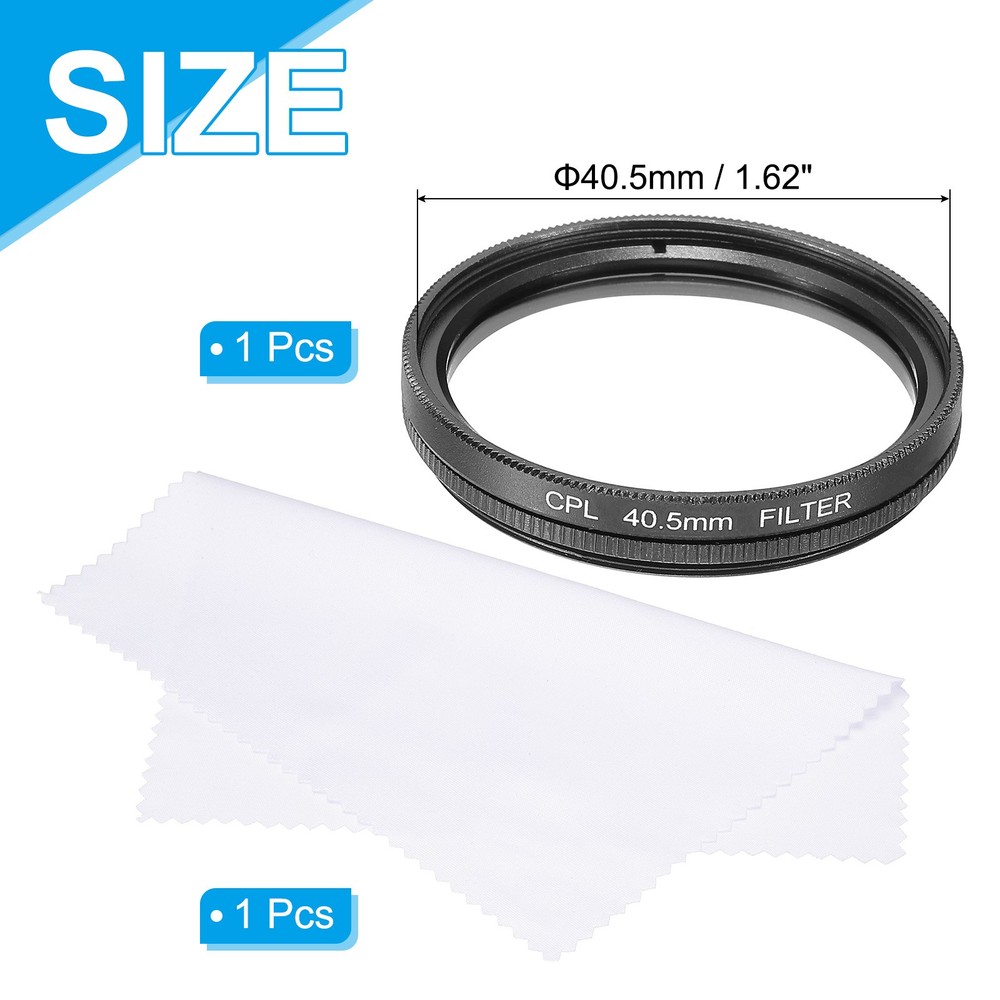 40.5mm Circular Polarizer Filter, Polarizing Filter with Cleaning Cloth