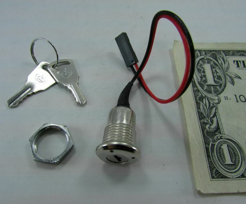 Lot 3 Small Electronic Switch Locks with Mounting Nuts, Keyed Alike, Electrical