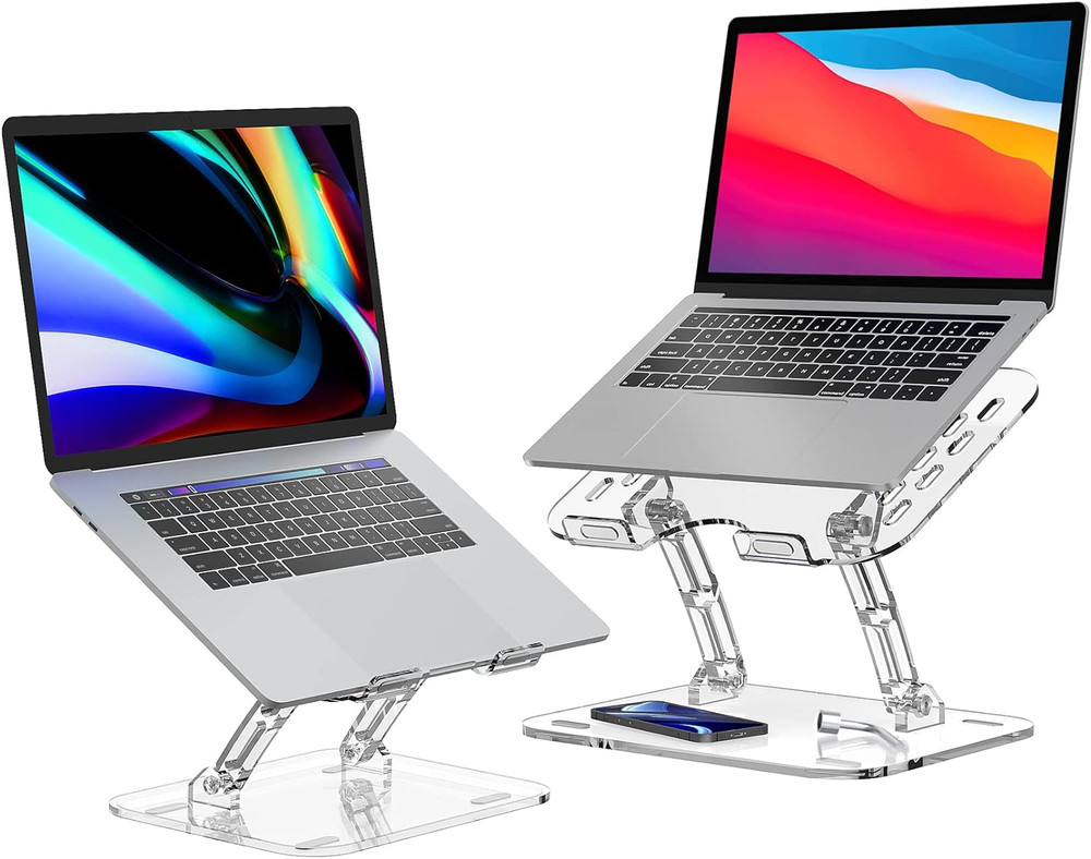 2 Pack Adjustable Portable Laptop Stand - Ergonomic & Foldable Riser for 10-15.6