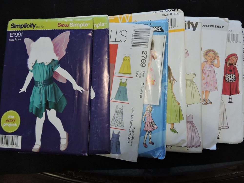Children & Girls clothes patterns-Group 3, sized as listed