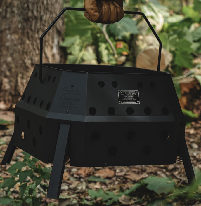 CARGO Container Fire Pit Max Camping Double Combustion Portable Black Color