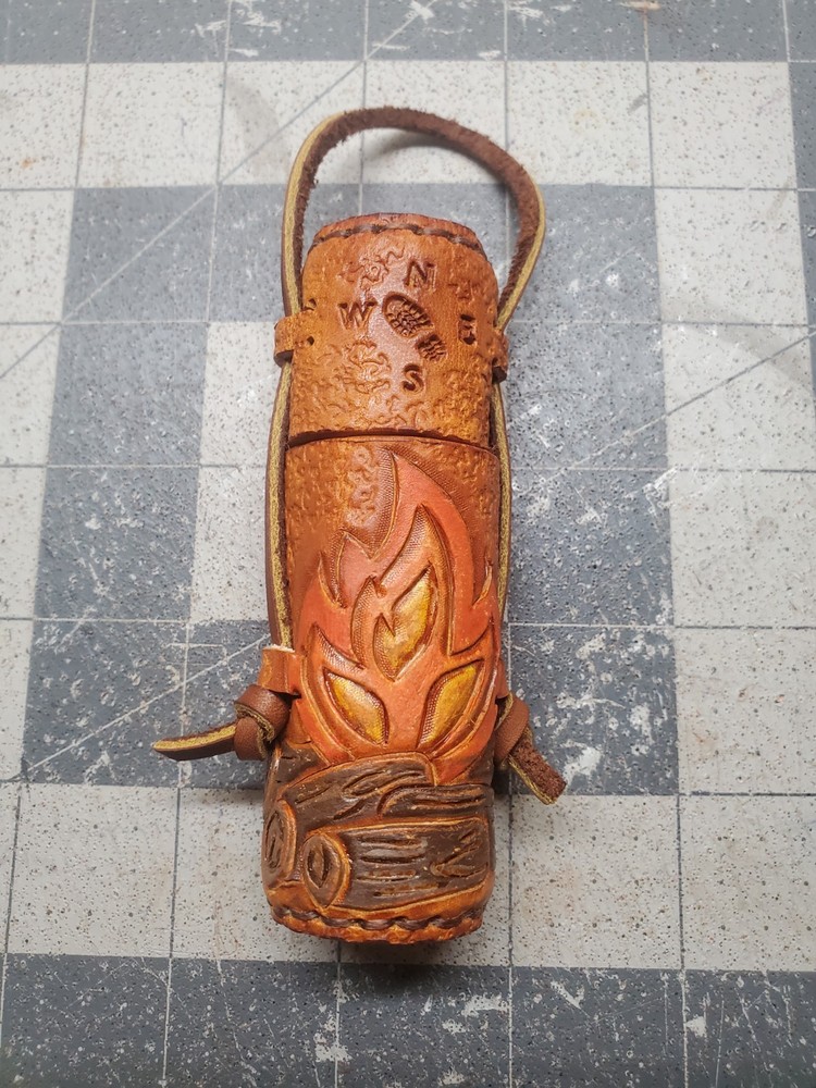 Bushcraft Pocket Fire Kit, Tooled Leather