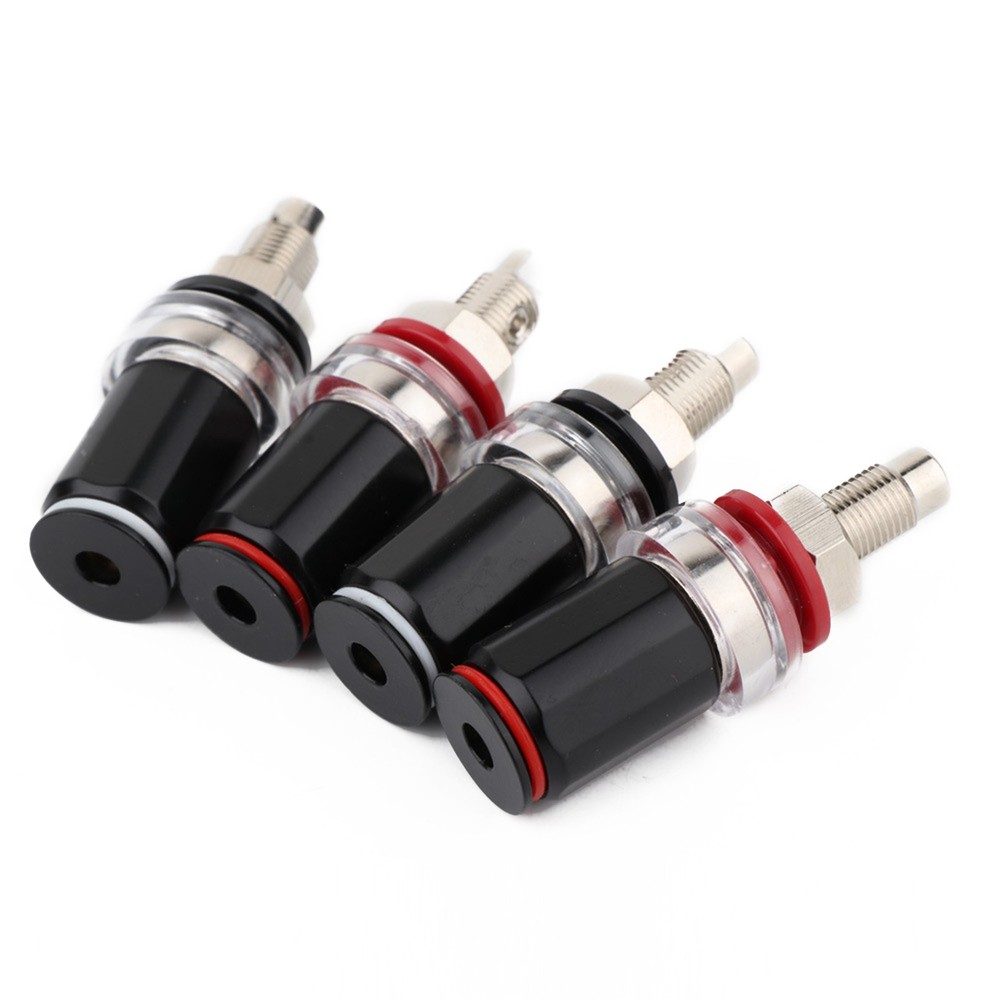 4Pcs Lockable Rhodium Plated HiFi Amplifier Speaker Binding Post Socket Terminal