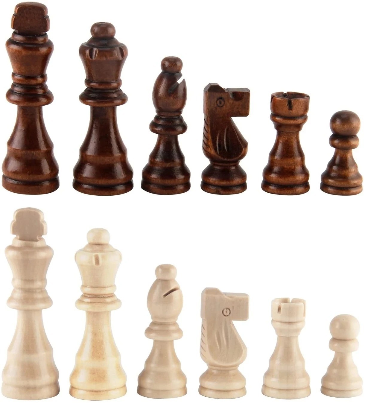 32PCS Wooden Chess Pieces Staunton Tournament Set 8cm King No Board